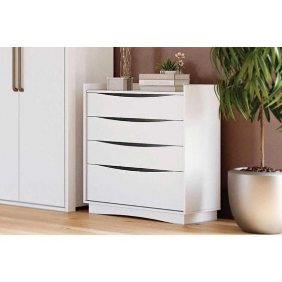 Imagem de Cômoda de Quarto Complet M260 c/ 4 Gavetas Branco - Kappesberg