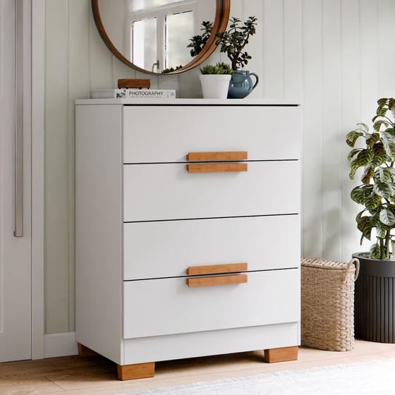 Imagem de Cômoda de Quarto Napoles com 4 Gavetas em MDF MDP  Design Moderno e Compacto