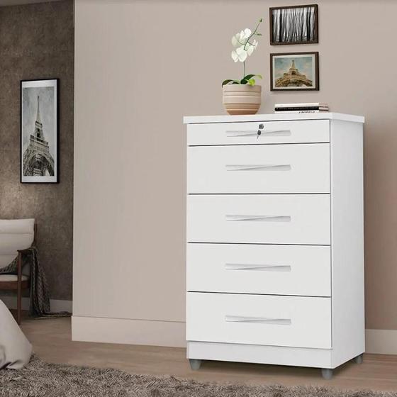 Imagem de Cômoda Emas com 5 Gavetas e Chave - Primus