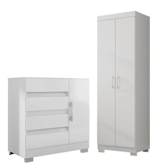 Imagem de Cômoda Excellence 8000 E Multiuso 6020 Branco Com Pés Reto News - Araplac