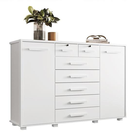 Imagem de Cômoda Fontana 2 Portas e 7 Gavetas Branco Fosco - Móveis Albatroz