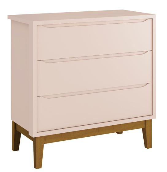 Imagem de Cômoda Gaveteiro Classic New Rosa Fosco com Madeira - Reller