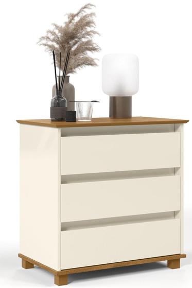 Imagem de Cômoda Gaveteiro Retrô 3 Gavetas Para Quarto Várias Cores