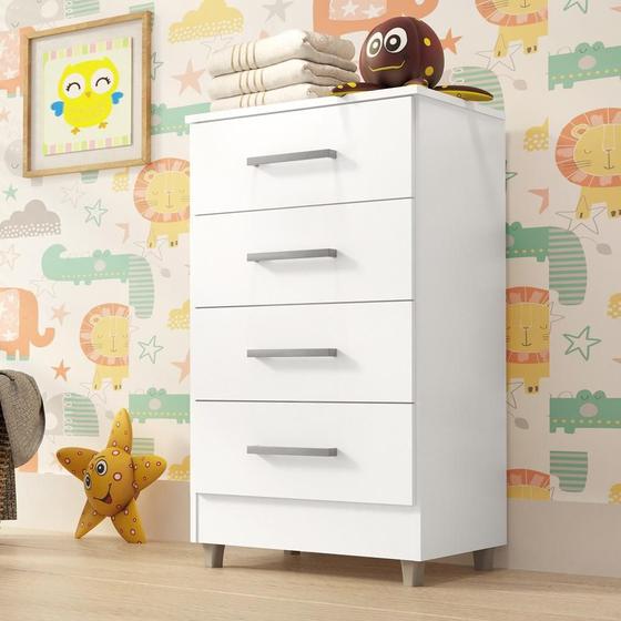 Comoda Infantil Flavia 4gav Menor preço em Comoda Infantil Flavia 4gav