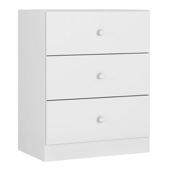 Imagem de Cômoda Infantil Para Quarto de Bebê Louise 03 Gavetas Branco - Desk Design