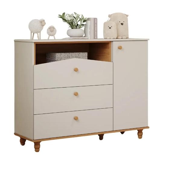 Imagem de Cômoda Infantil Permobili Casinha Mimo 03 gav 01 porta MDF