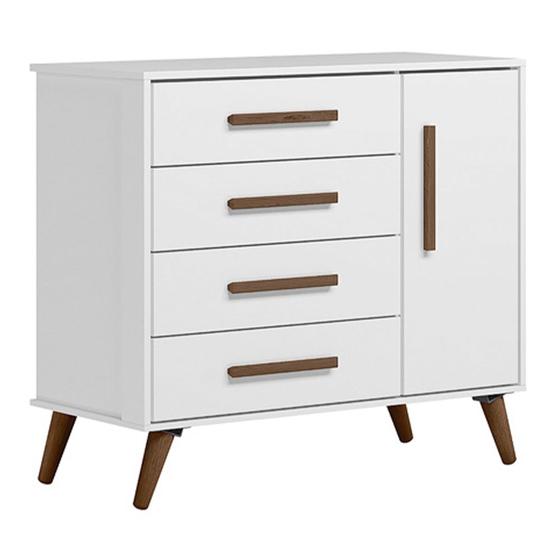 Imagem de Cômoda Infantil Qencanto Retrô Qmovi Branco Acetinado