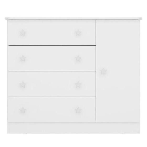 Comoda Infantil Sapateira 1 Porta 4 Gavetas Branco - Fdecor Menor preço em Comoda Infantil Sapateira 1 Porta 4 Gavetas Branco - Fdecor