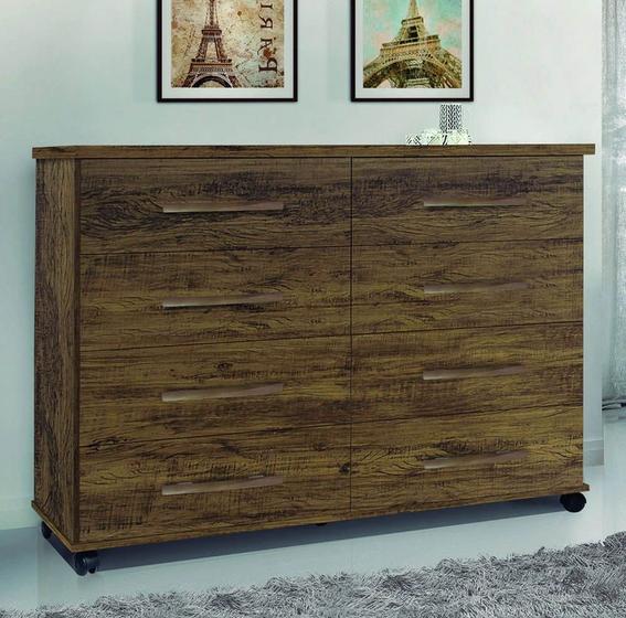 Cômoda Jade 8 Gavetas Amêndoa Wood Menor preço em Cômoda Jade 8 Gavetas Amêndoa Wood
