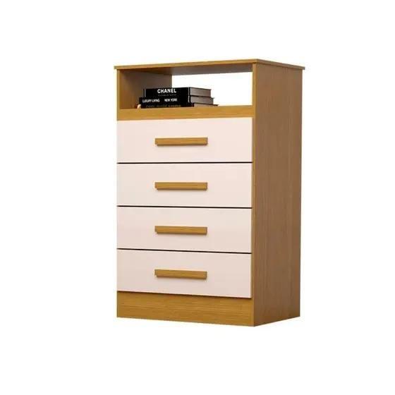 Imagem de Cômoda Jessica ACP com 04 Gavetas 100% MDF - Cinamomo/Off White