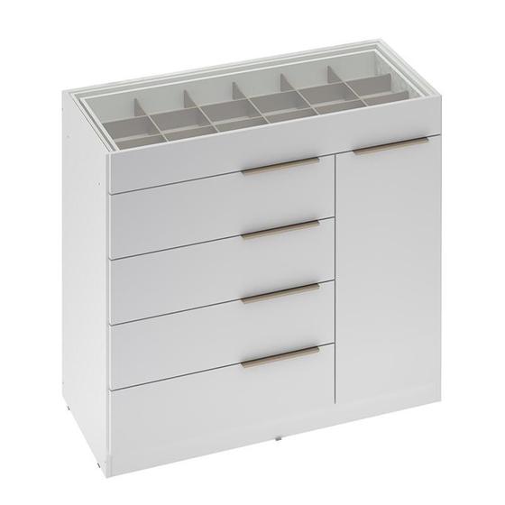 Cômoda Lume 5 Gavetas com Porta Jóia Branco - Demartêz Menor preço em Cômoda Lume 5 Gavetas com Porta Jóia Branco - Demartêz