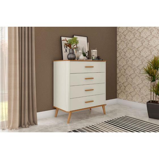 Imagem de Cômoda Maitê em MDF com 4 Gavetas Fabrimóveis