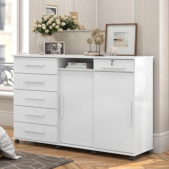 Cômoda Max 2020 06 Gavetas 02 Portas Branco - Lukaliam Móveis Menor preço em Cômoda Max 2020 06 Gavetas 02 Portas Branco - Lukaliam Móveis
