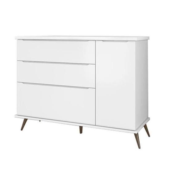 Imagem de Cômoda Melinda Retro 3 Gavetas 1 Porta Branco - FbABY