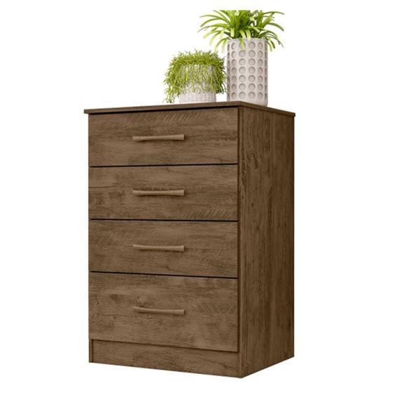 Imagem de Cômoda MS913 61cm 4 Gavetas Linha Cômoda Castanho Wood Moval