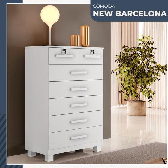 Imagem de Cômoda New Barcelona 7 Gavetas com Chave Benetil Móveis