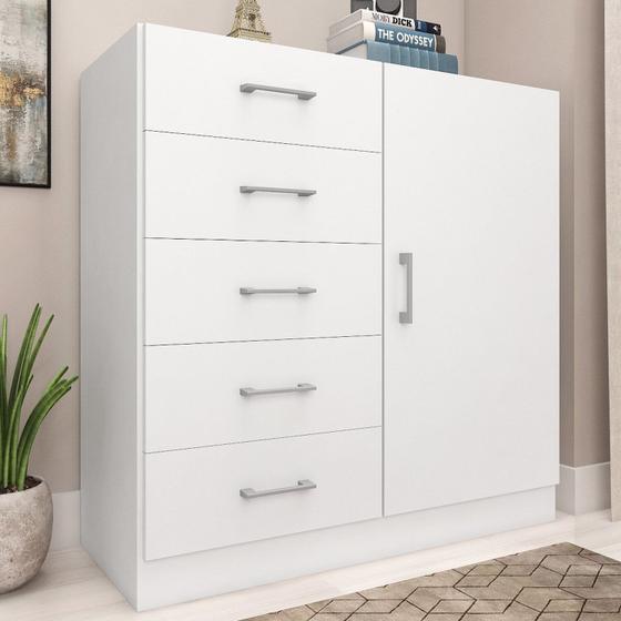 Imagem de Cômoda para Quarto 1 Porta 5 Gavetas Miami