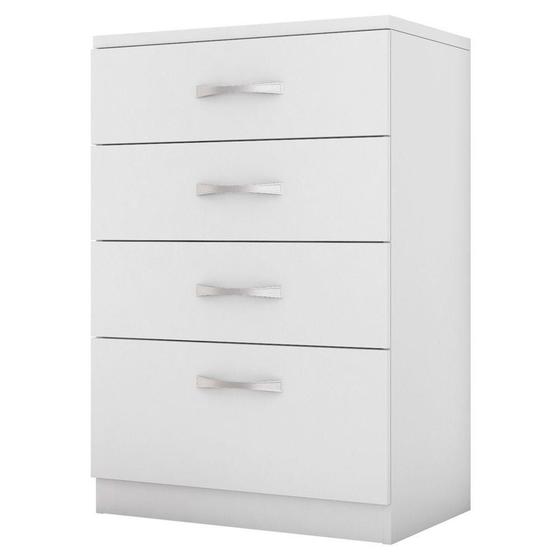 Imagem de Cômoda Para Quarto 4 Gavetas Astral 02 Branco - Mpozenato