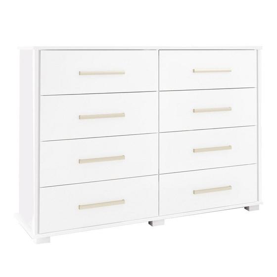 Imagem de Cômoda Para Quarto 8 Gavetas Lis F08 Branco - Mpozenato