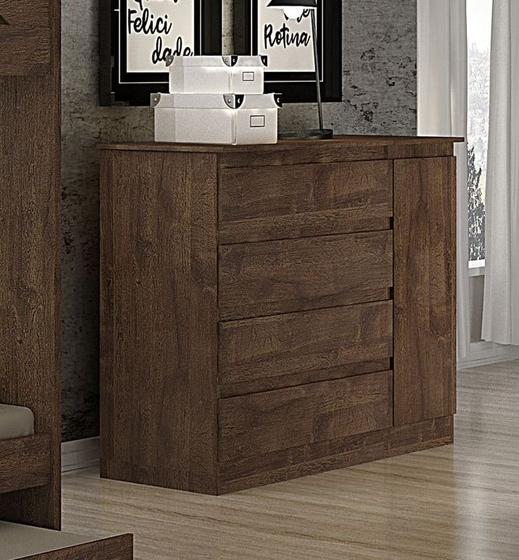 Imagem de Cômoda para Quarto com Sapateira 4 Gavetas - 045-Canion - Star Móveis
