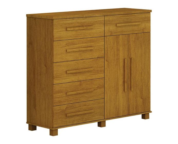 Imagem de Cômoda para Quarto com Sapateira 6 Gavetas - São Paulo-Freijó - Móveis Leifer