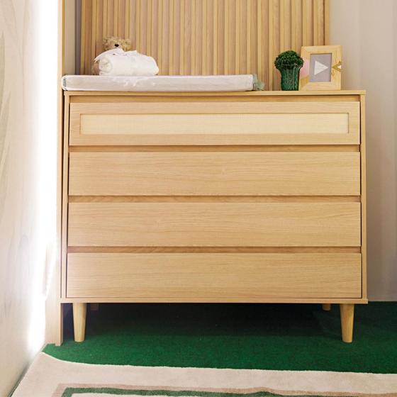 Imagem de Cômoda para Quarto de Bebê MDF com telinha 4 gavetas Linha Paglia Quater