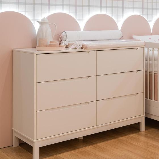 Imagem de Cômoda para Quarto Infantil em MDF Branco Linha Cozy Quater Móveis