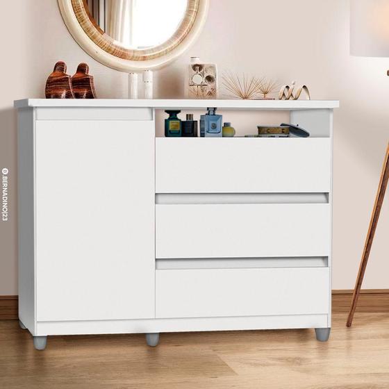 Cômoda Para Quarto Sky Branco Luxo Móveis Primus Menor preço em Cômoda Para Quarto Sky Branco Luxo Móveis Primus