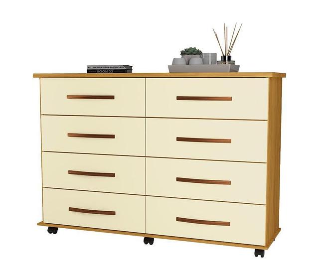 Imagem de Cômoda Quarto Jade com 08 Gavetas e Rodízios