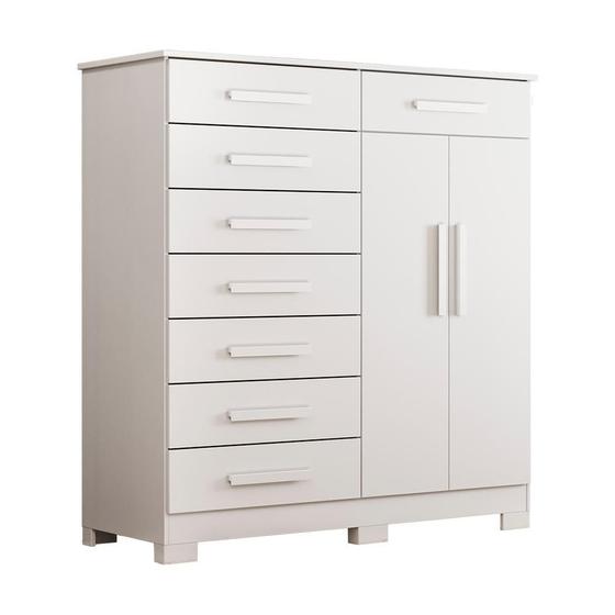 Imagem de Cômoda Quarto Verona com 8 Gavetas e 2 Portas com Cabideiro