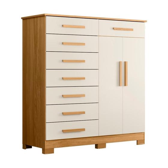 Cômoda Quarto Verona com 8 Gavetas e 2 Portas com Cabideiro Menor preço em Cômoda Quarto Verona com 8 Gavetas e 2 Portas com Cabideiro