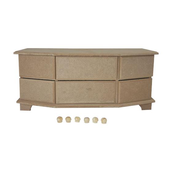 Imagem de Comoda Retangular 6 Gavetas 33cm Mdf Madeira