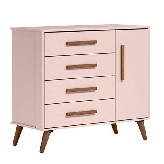 Imagem de Cômoda Sapateira 3825 Retrô Rosa - Qmovi