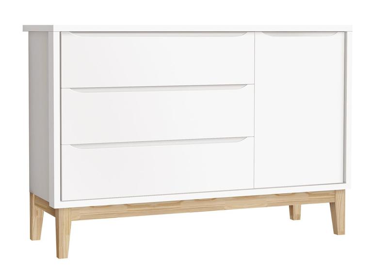 Imagem de Cômoda Sapateira Classic New Branco Fosco com Natural - MoveisAqui