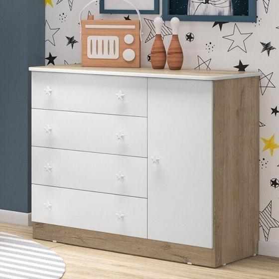 Cômoda Sapateira Infantil 1 Porta 4 Gavetas Doce Sonho Qmovi Menor preço em Cômoda Sapateira Infantil 1 Porta 4 Gavetas Doce Sonho Qmovi