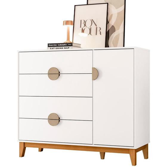 Imagem de Cômoda Sapateira Ipe Quarto com 4 Gavetas e 1 Porta