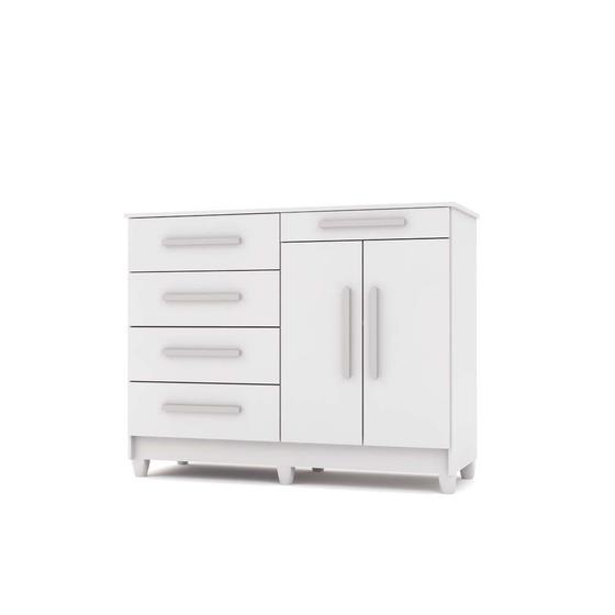Cômoda Sapateira Sirius Branco 5 gavetas 2 portas - Vila Rica Menor preço em Cômoda Sapateira Sirius Branco 5 gavetas 2 portas - Vila Rica