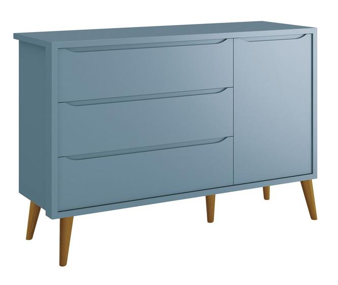 Imagem de Cômoda Sapateira Théo New Azul Fosco com Natural - Reller