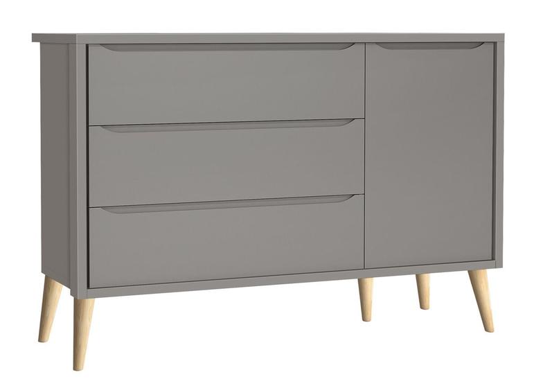 Imagem de Cômoda Sapateira Théo New Cinza Fosco com Natural - MoveisAqui