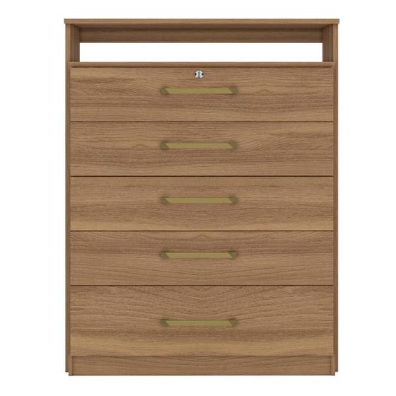 Imagem de Cômoda Sapateira Triunfo Amêndola Touch 5 Gavetas com Chave - Demóbile