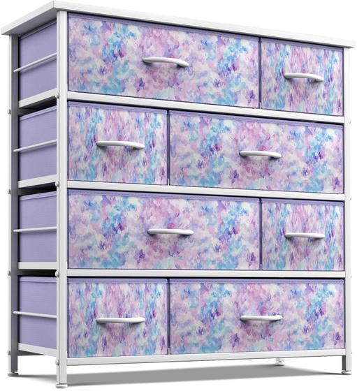 Imagem de Cômoda Sorbus com 8 Gavetas para Quarto Infantil - Cor Roxa