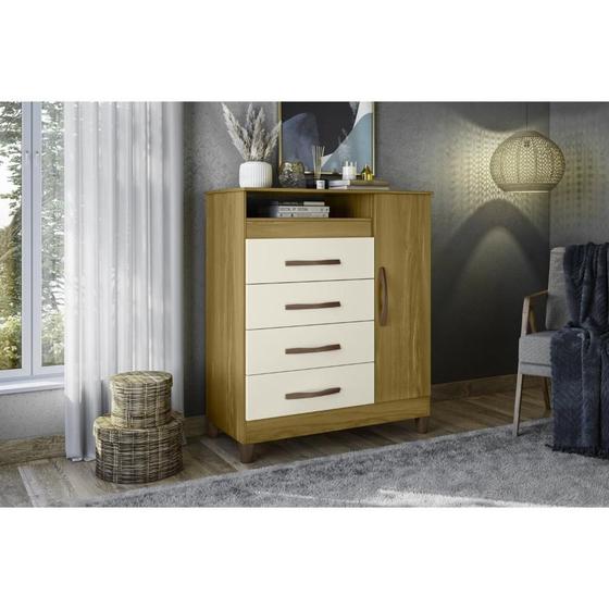 Imagem de Cômoda Turquesa com 1 Porta, 4 Gavetas e 2 Prateleiras