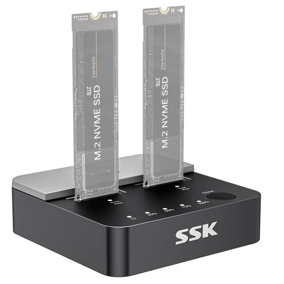 Imagem de Compartimento SSK NVMe SSD Cloner de compartimento duplo M.2 Dock de 20 Gbps