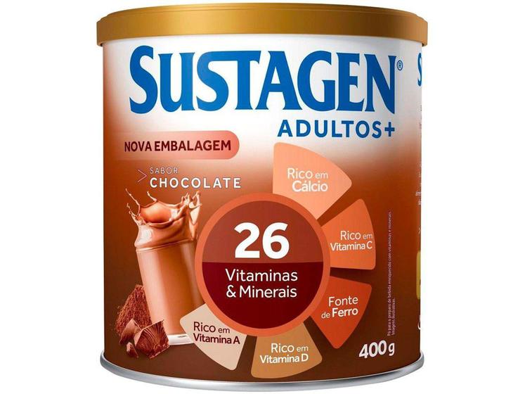 Imagem de Complemento Alimentar Sustagen Adultos+ Chocolate - 400g 1 Unidade