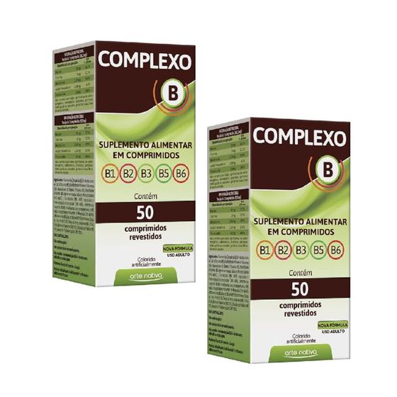 Imagem de Complexo B 2x50comp Vitaminas B1 B2 B3 B5 B6 Arte Nativa