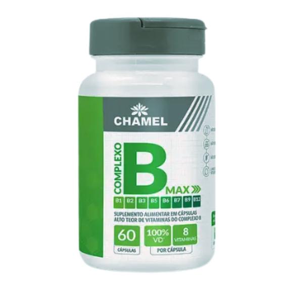 Imagem de Complexo B Max em cápsulas (Vitaminas B1, B2, B3, B5, B6, B7, B9 e B12) Chamel