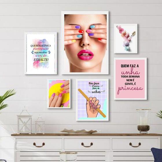 Imagem de Composição 6 Quadros Decorativos Esmalteria