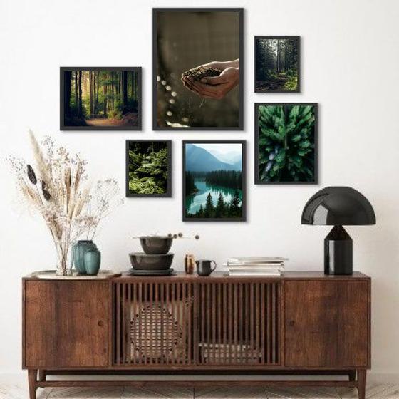 Imagem de Composição 6 Quadros Fotografias Mãe Natureza - com vidro