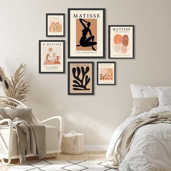 Imagem de Composição 6 Quadros Matisse- Marrom E Terra - Com Vidro