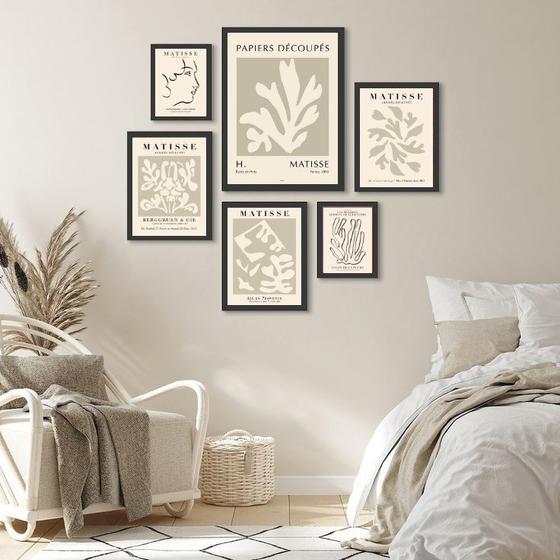 Imagem de Composição 6 Quadros Matisse Paleta Bege - com vidro